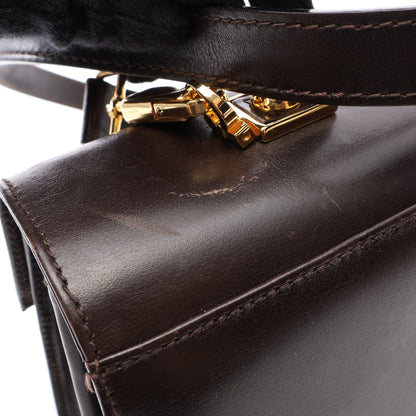 ガンチーニ 2WAY ハンドバッグ レザー ダークブラウン サルヴァトーレフェラガモ バッグ Salvatore Ferragamo