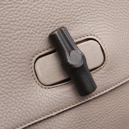 バンブー デイリー 2WAY ハンドバッグ レザー グレーベージュ グッチ
