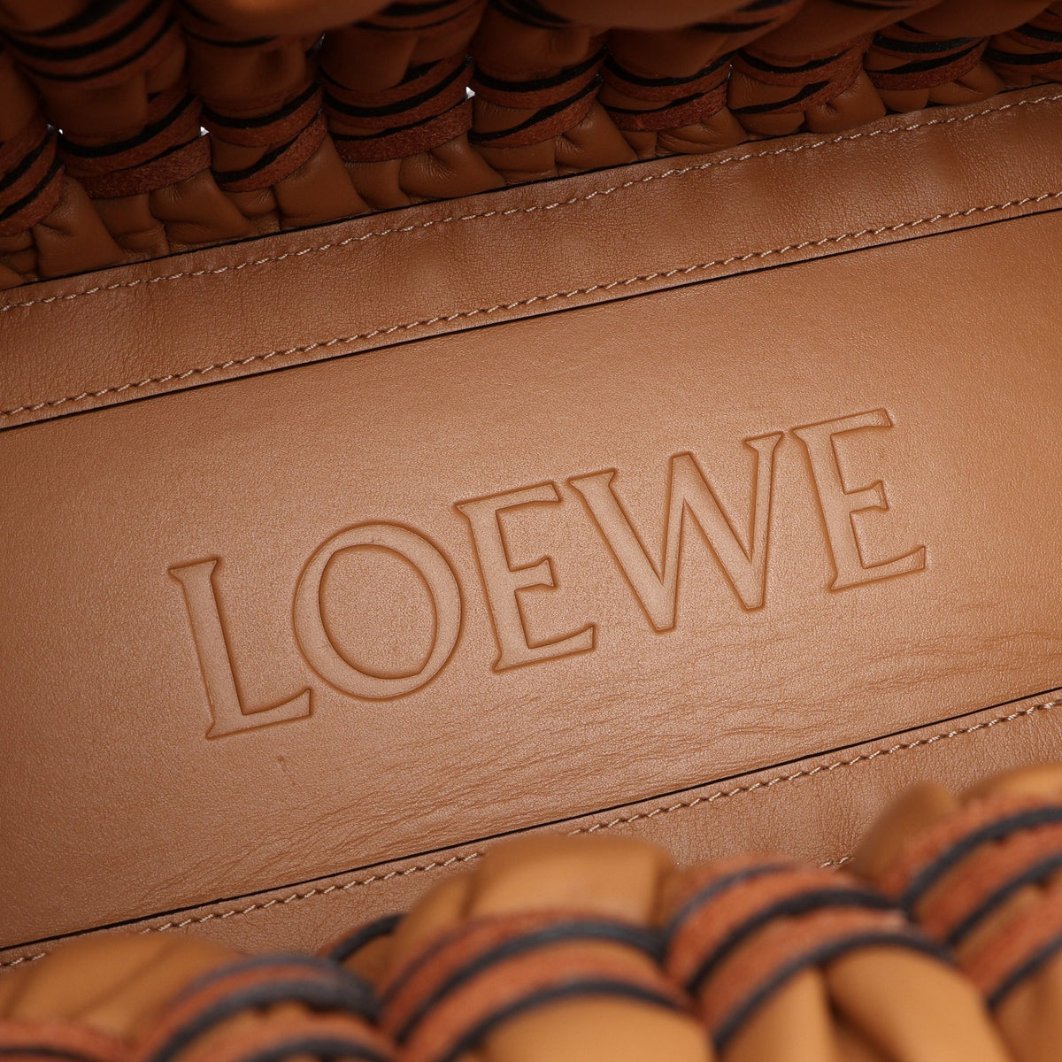 TUBULAR バスケット ハンドバッグ トートバッグ レザー ブラウン ロエベ バッグ LOEWE