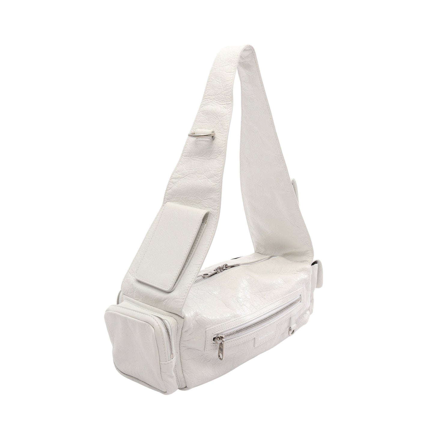 SUPERBUSY SLING BAG ス ーパービジー ショルダーバッグ レザー ホワイト バレンシアガ