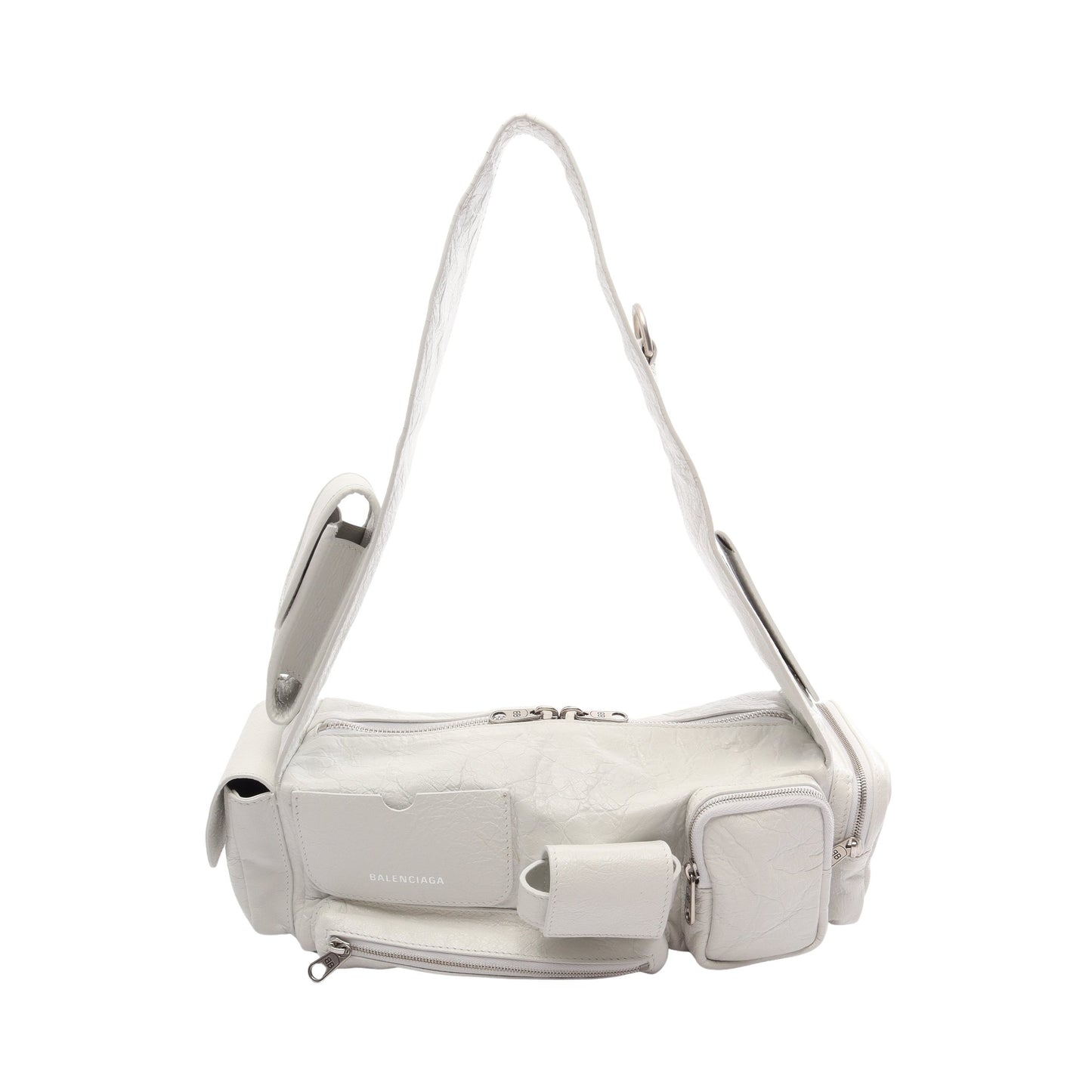 SUPERBUSY SLING BAG ス ーパービジー ショルダーバッグ レザー ホワイト バレンシアガ