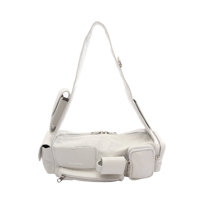 SUPERBUSY SLING BAG ス ーパービジー ショルダーバッグ レザー ホワイト バレンシアガ