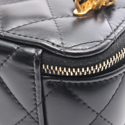 マトラッセ バニティ 2WAY チェーンショルダーバッグ ラムスキン ブラック ゴールド金具 シャネル