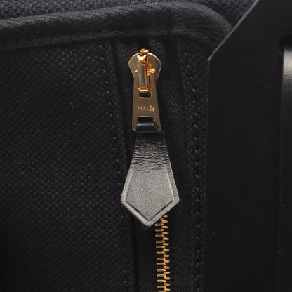 エールバッグジップ ミニ ショルダーバッグ トワルミリタリー ヴァッシュハンター ブラック ゴールド金具 G刻印 エルメス