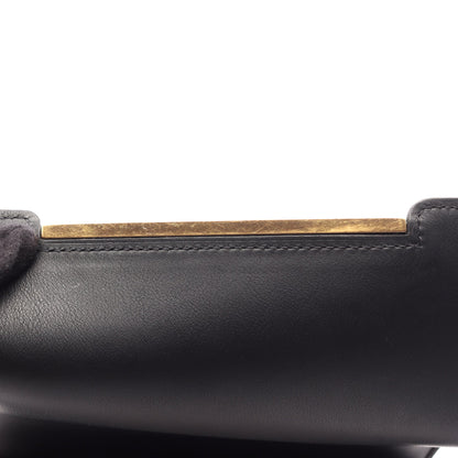 ゲタ ショルダーバッグ シェーブル ブラック ゴールド金具 B刻印 エルメス