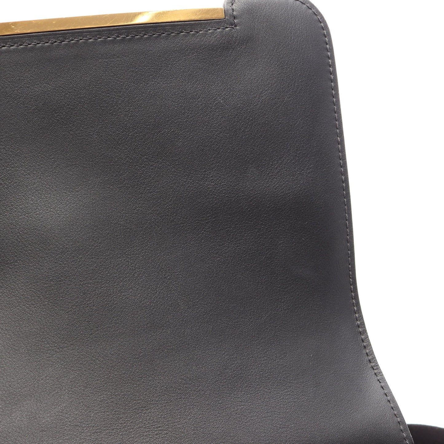 ゲタ ショルダーバッグ シェーブル ブラック ゴールド金具 B刻印 エルメス