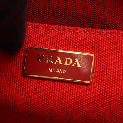 CANAPA カナパ 2WAY ハンドバッグ トートバッグ キャンバス レッド プラダ バッグ PRADA