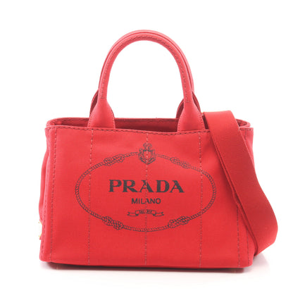 CANAPA カナパ 2WAY ハンドバッグ トートバッグ キャンバス レッド プラダ バッグ PRADA