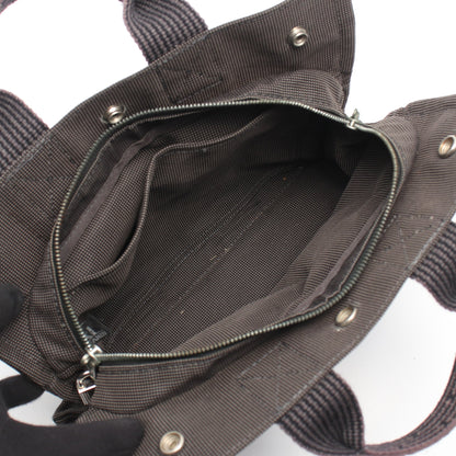 エールラインPM ハンドバッグ トートバッグ ナイロンキャンバス グレー シルバー金具 エルメス バッグ HERMES