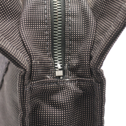 エールラインPM ハンドバッグ トートバッグ ナイロンキャンバス グレー シルバー金具 エルメス バッグ HERMES