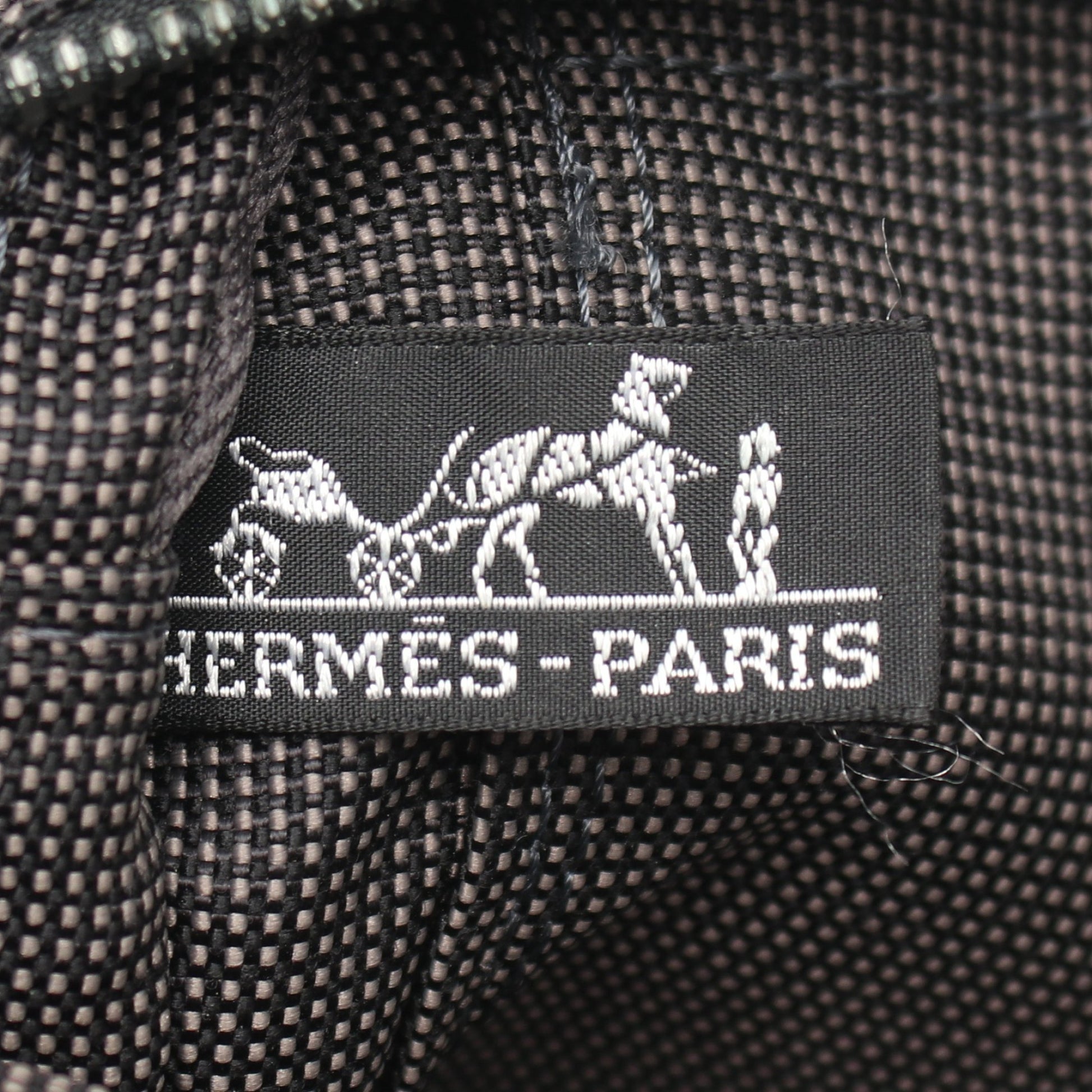 エールラインPM ハンドバッグ トートバッグ ナイロンキャンバス グレー シルバー金具 エルメス バッグ HERMES