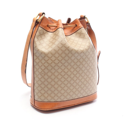 マカダム ショルダーバッグ PVC レザー ベージュ ライトブラウン セリーヌ バッグ CELINE