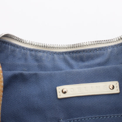 パリマカダム ワンショルダーバッグ キャンバス レザー ライトグレー イエロー セリーヌ バッグ CELINE