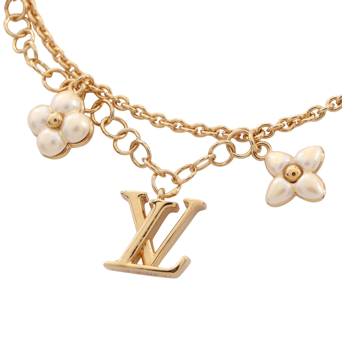 LVフローラグラム ブレスレット GP ゴールド オフホワイト ルイヴィトン アクセサリー LOUIS VUITTON