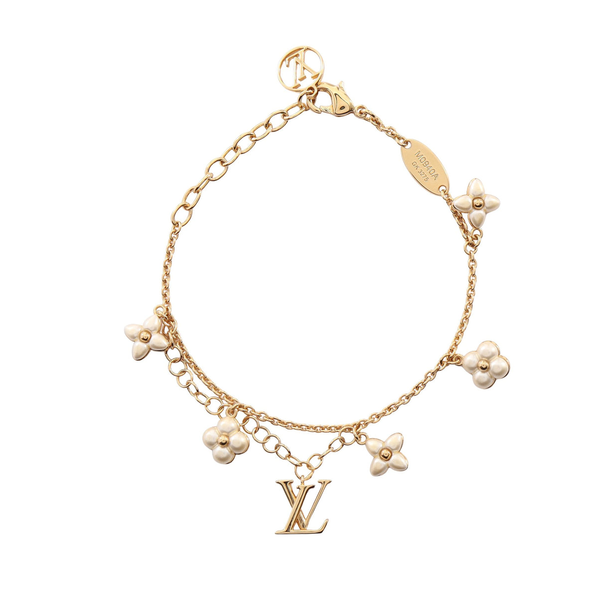 LVフローラグラム ブレスレット GP ゴールド オフホワイト ルイヴィトン アクセサリー LOUIS VUITTON