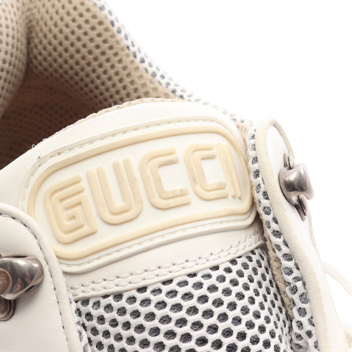 フラッシュトレック スニーカー ファブリック レザー スエード ホワイト グッチ シューズ GUCCI