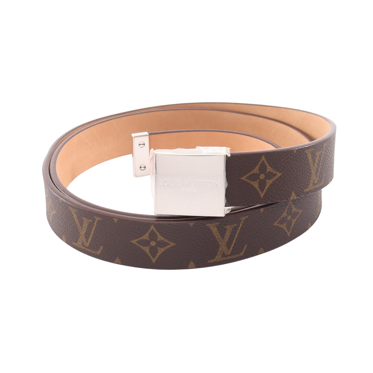 サンチュール キャレ モノグラム ベルト PVC レザー ブラウン ルイヴィトン 財布・小物 LOUIS VUITTON