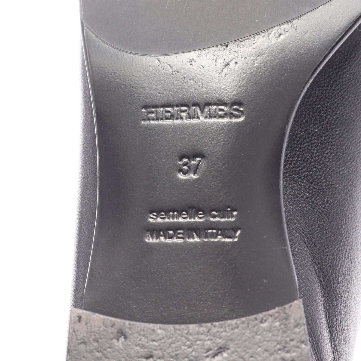 モカシン パリ ローファー レザー ブラック エルメス シューズ HERMES