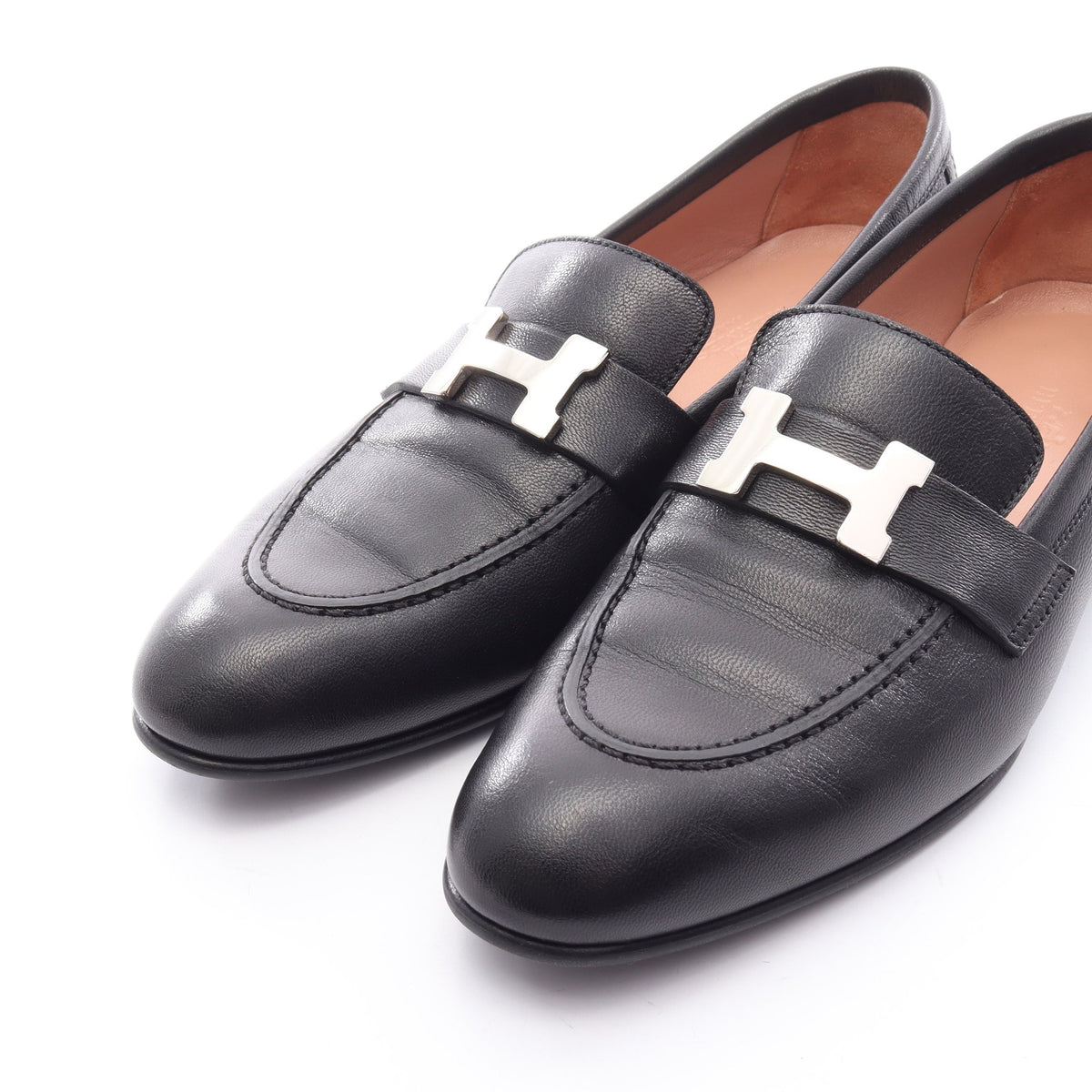 モカシン パリ ローファー レザー ブラック エルメス シューズ HERMES