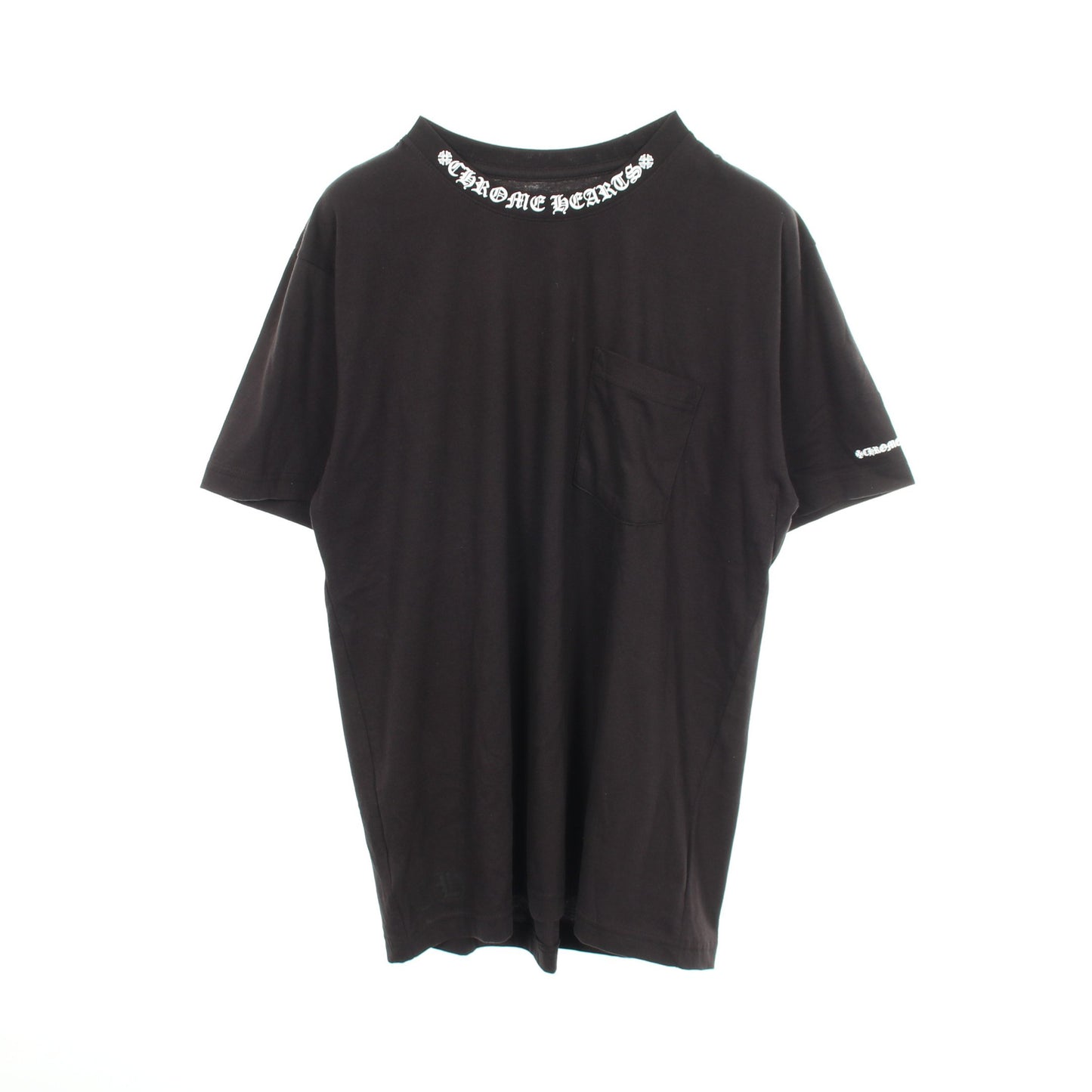 スクロール ネックロゴ ポケット付き 半袖Tシャツ コットン ブラック クロムハーツ