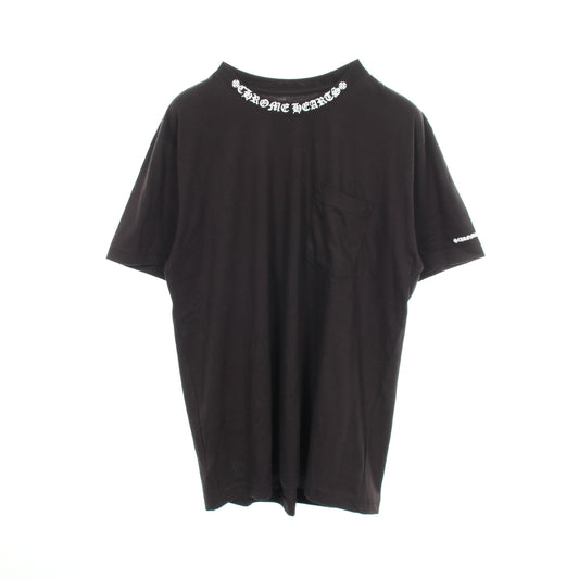 スクロール ネックロゴ ポケット付き 半袖Tシャツ コットン ブラック クロムハーツ トップス Chrome Hearts