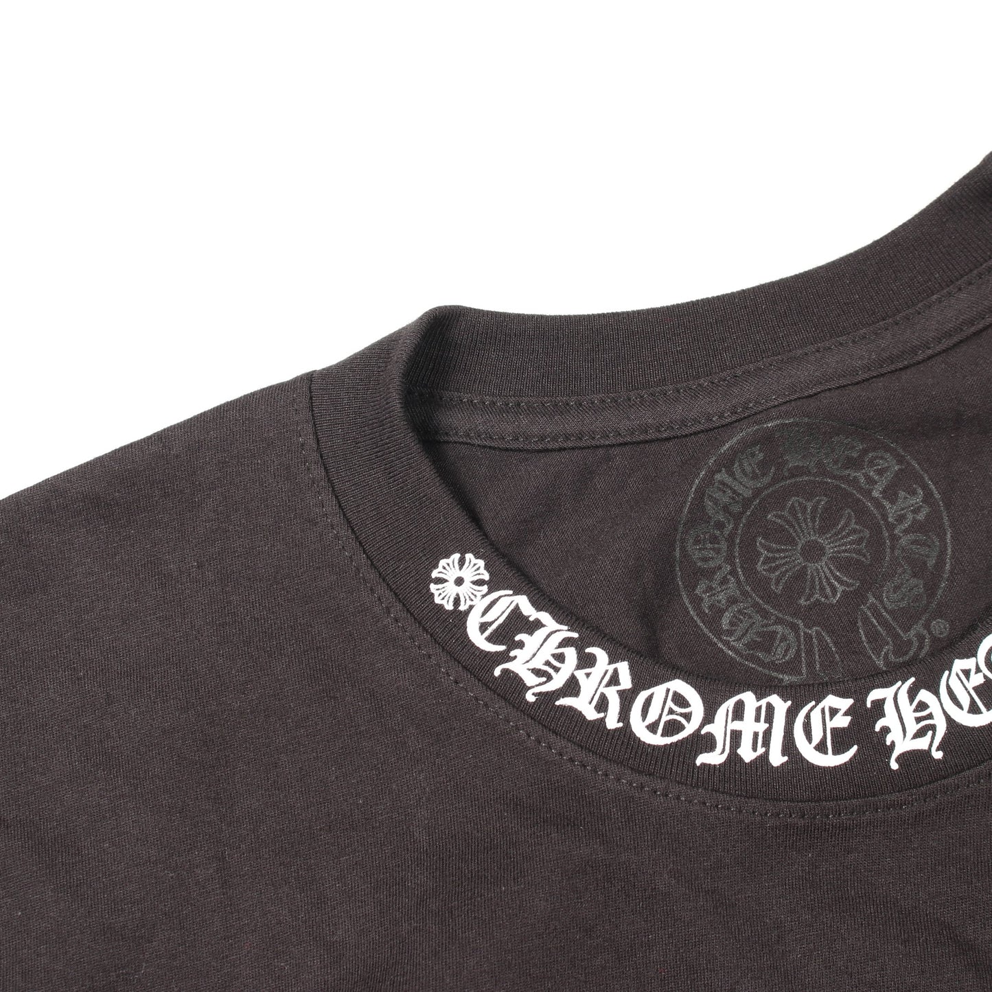 スクロール ネックロゴ ポケット付き 半袖Tシャツ コットン ブラック クロムハーツ