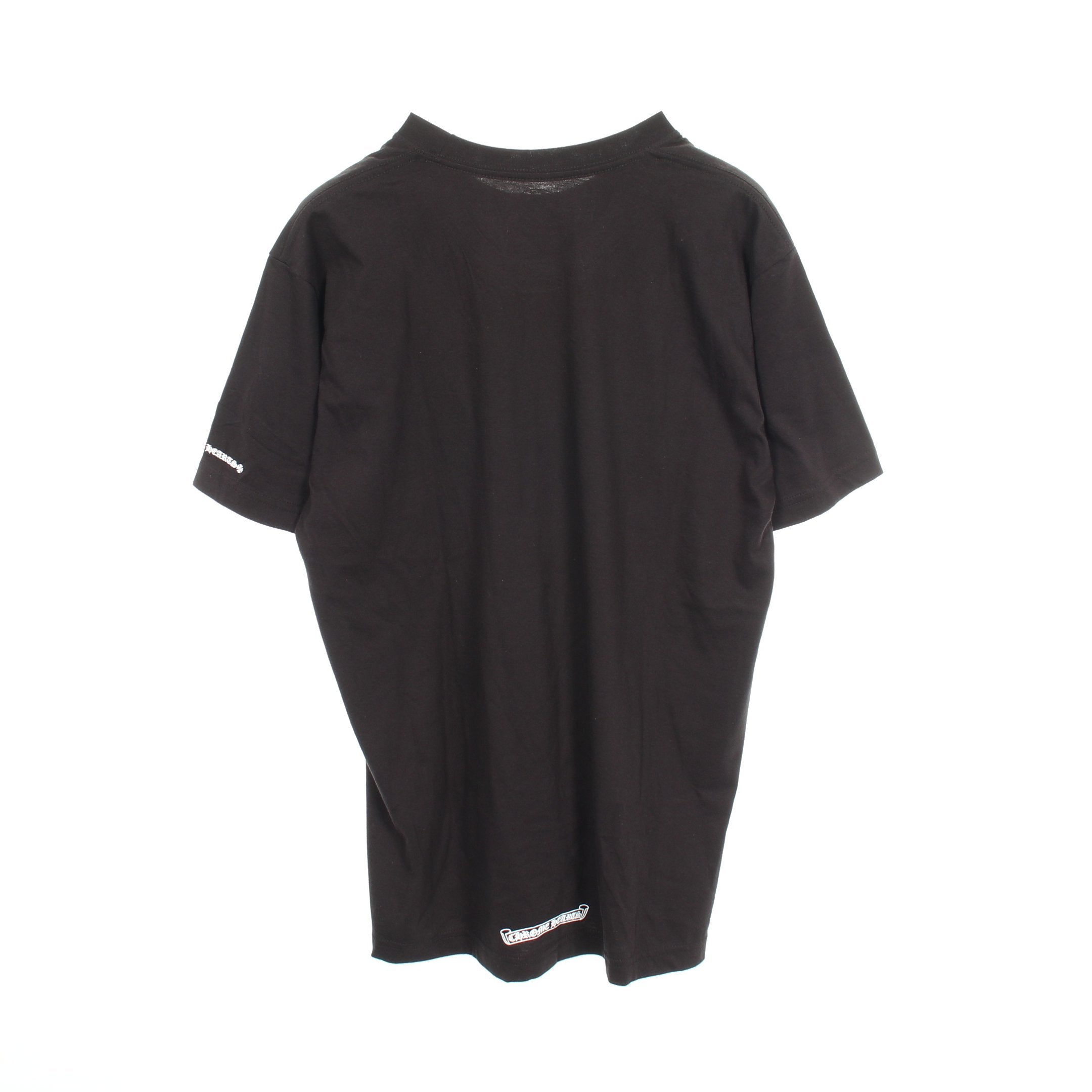 スクロール ネックロゴ ポケット付き 半袖Tシャツ コットン ブラック