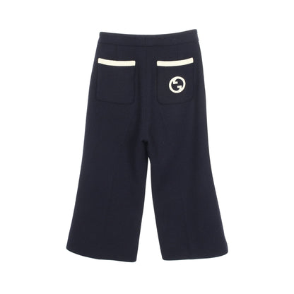 サイドライン パンツ ウール ネイビー グッチ