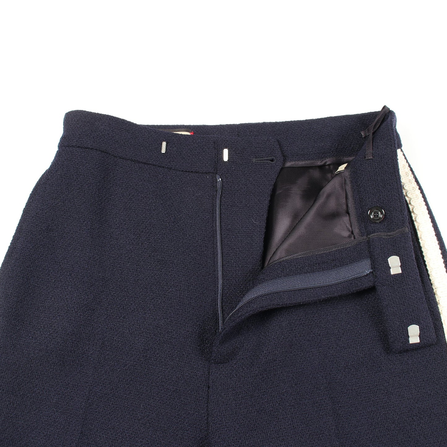 サイドライン パンツ ウール ネイビー グッチ