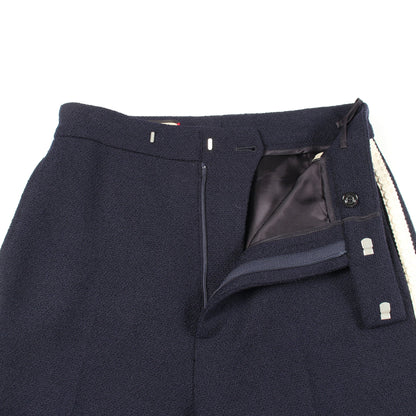 サイドライン パンツ ウール ネイビー グッチ