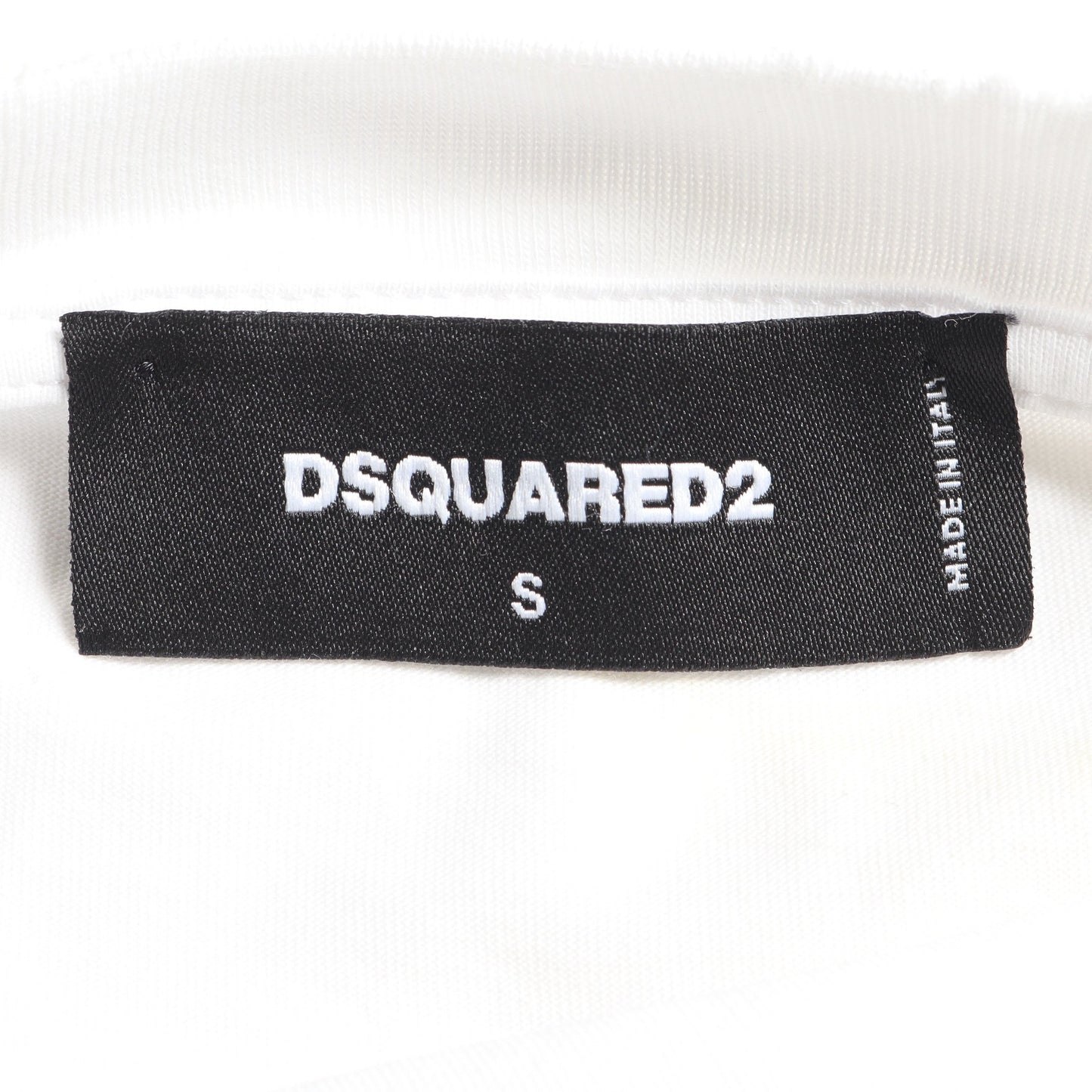 DSQUARED2 × INVICTA ロゴ ダメージ加工 長袖Tシャツ コットン ホワイト グレー ディースクエアード