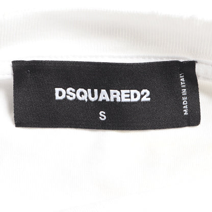 DSQUARED2 × INVICTA ロゴ ダメージ加工 長袖Tシャツ コットン ホワイト グレー ディースクエアード
