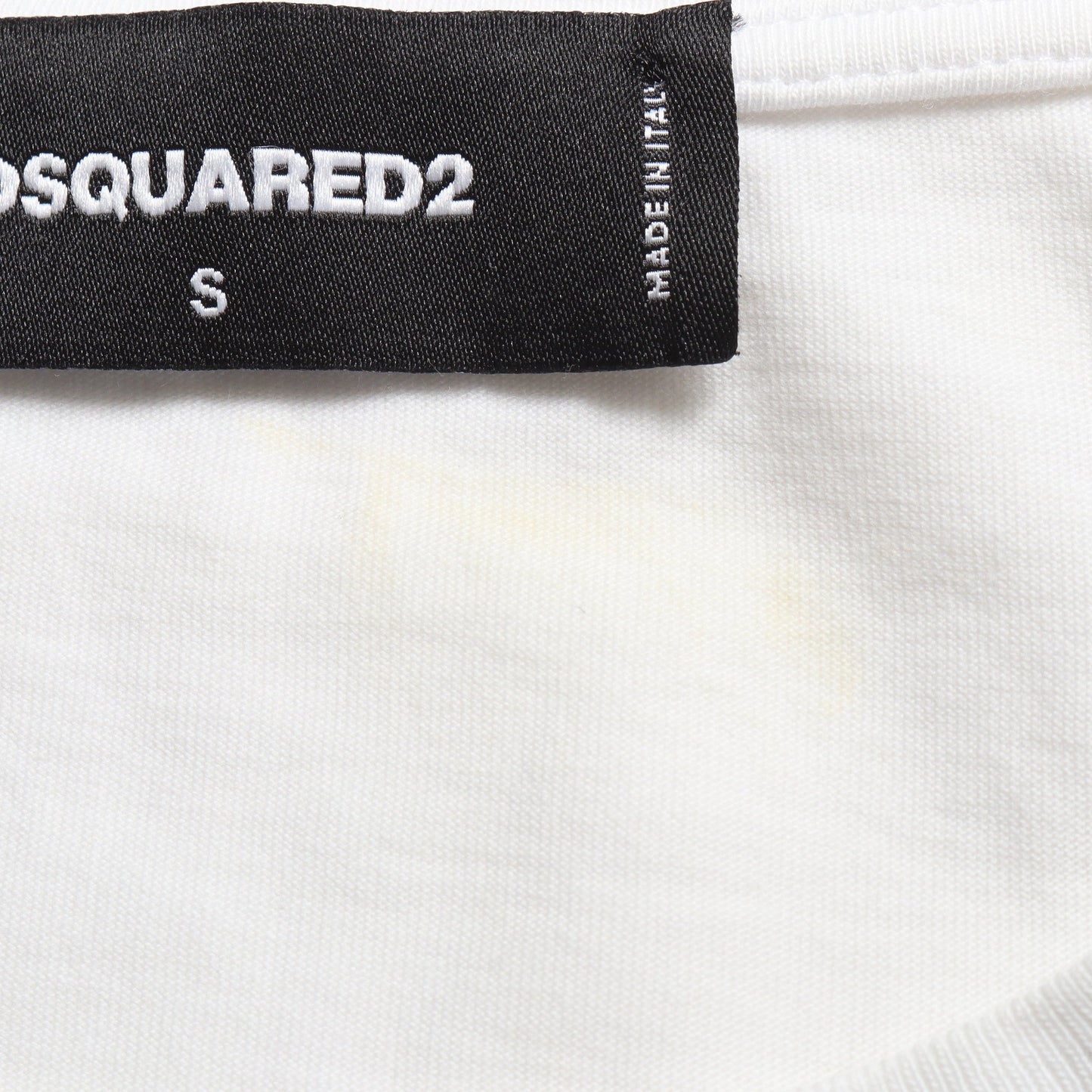 DSQUARED2 × INVICTA ロゴ ダメージ加工 長袖Tシャツ コットン ホワイト グレー ディースクエアード