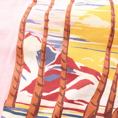 Hollywood プリント クロップド リンガー 半袖Tシャツ コットン ピンク グリーン グッチ