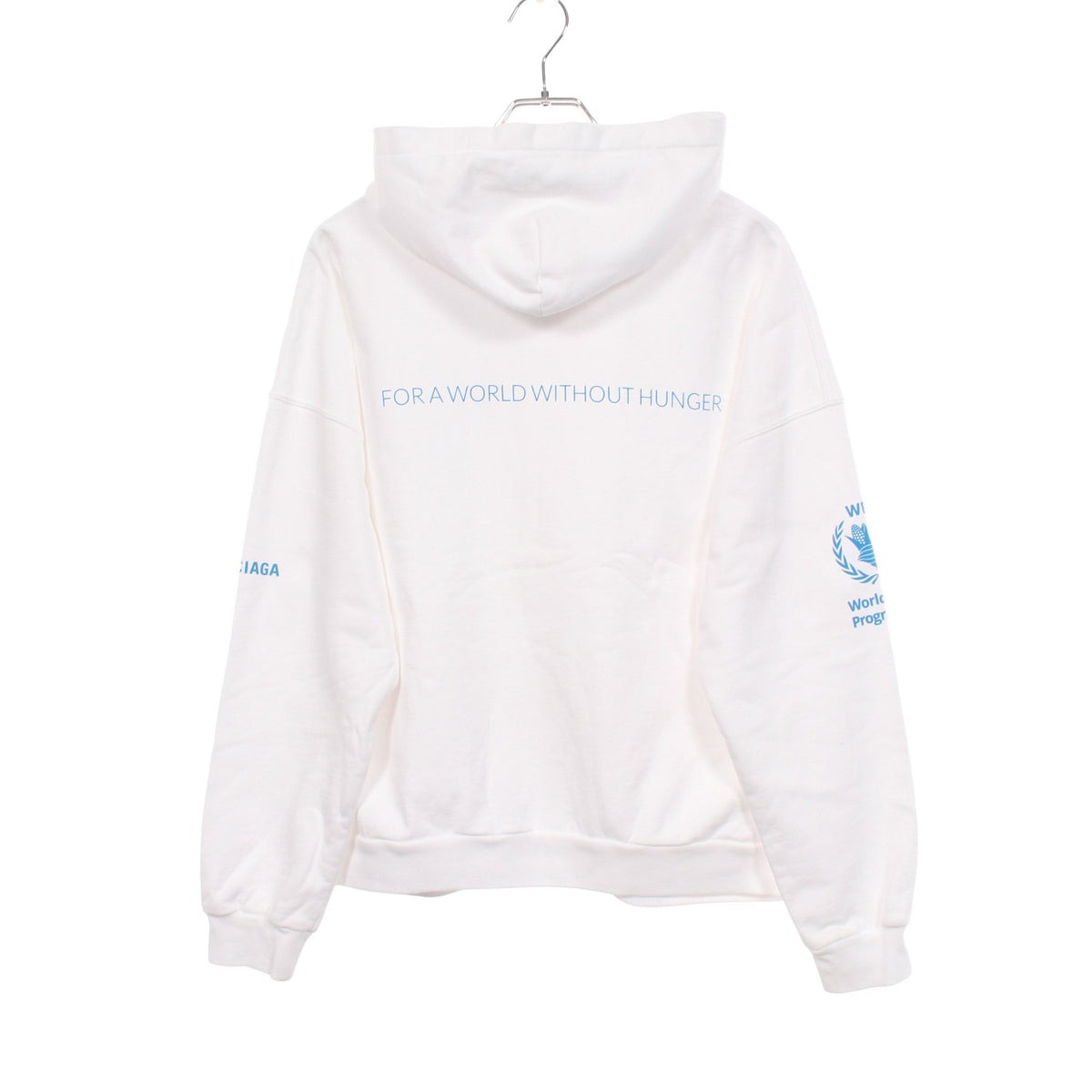 BALENCIAGA × WFP 裏起毛 ジップアップパーカー コットン ホワイト バレンシアガ