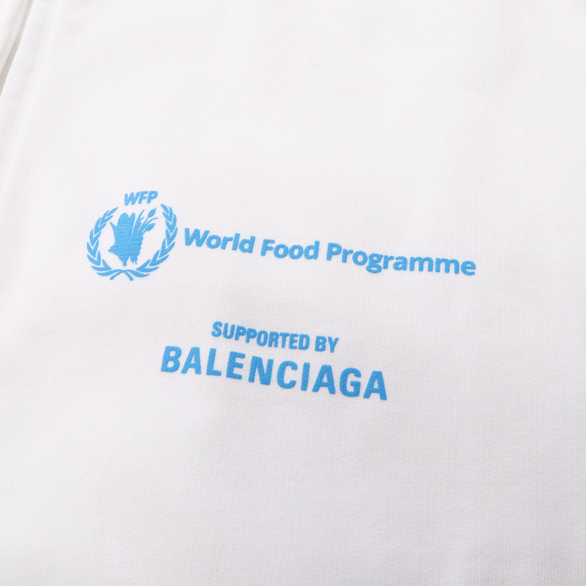 BALENCIAGA × WFP 裏起毛 ジップアップパーカー コットン ホワイト バレンシアガ