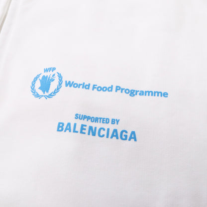 BALENCIAGA × WFP 裏起毛 ジップアップパーカー コットン ホワイト バレンシアガ