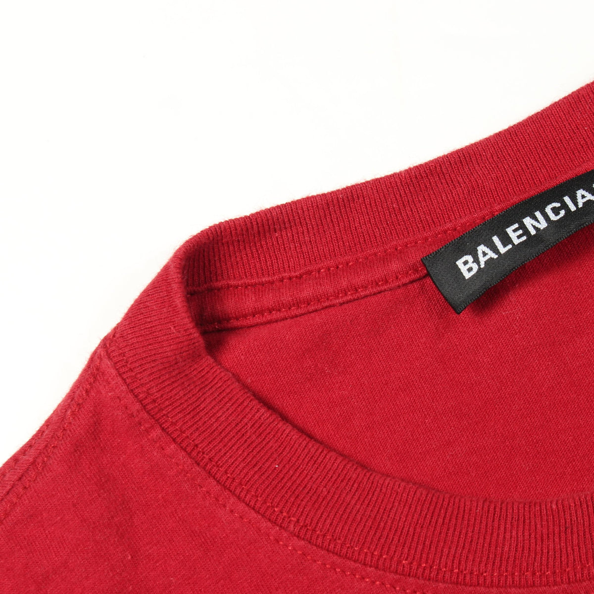 ロゴプリント クルーネック 半袖Tシャツ コットン レッド バレンシアガ トップス BALENCIAGA