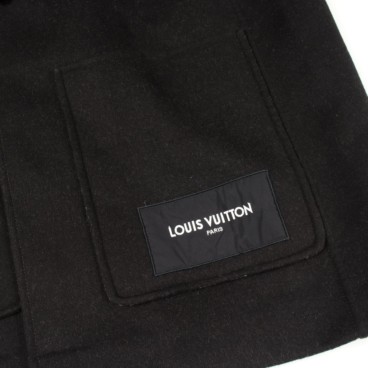 ダッフルコート ウール シルク ブラック ルイヴィトン アウター LOUIS VUITTON