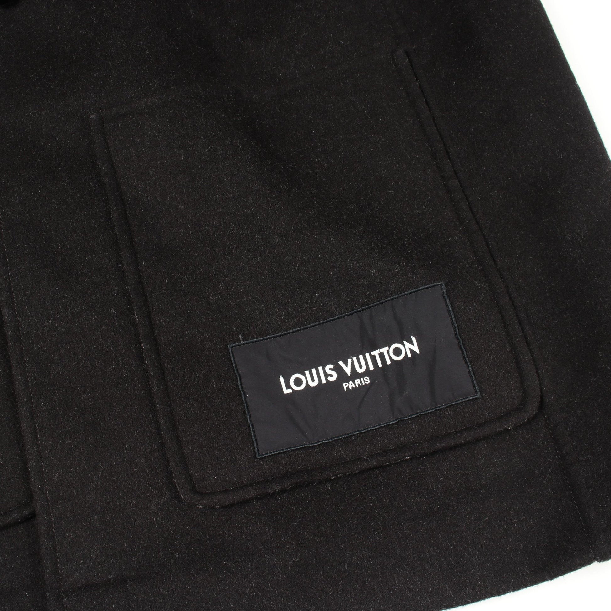 ダッフルコート ウール シルク ブラック ルイヴィトン アウター LOUIS VUITTON