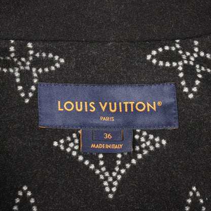 ダッフルコート ウール シルク ブラック ルイヴィトン アウター LOUIS VUITTON