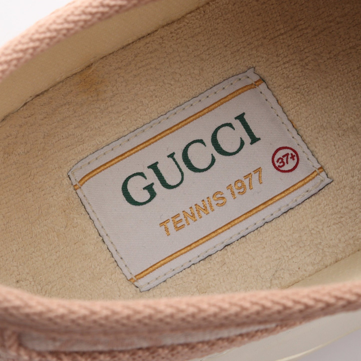 TENNIS GG柄 ローカットスニーカー ファブリック ピンクベージュ ホワイト グッチ