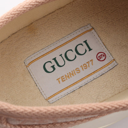 TENNIS GG柄 ローカットスニーカー ファブリック ピンクベージュ ホワイト グッチ