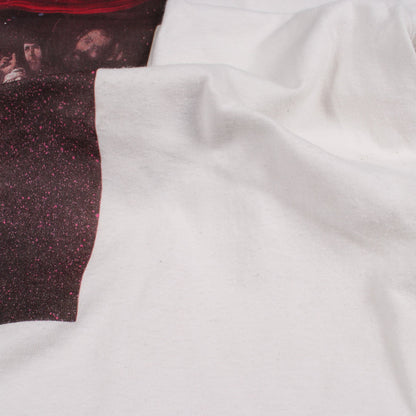 グラフィック絵画プリント 半袖Tシャツ コットン ホワイト オフホワイト