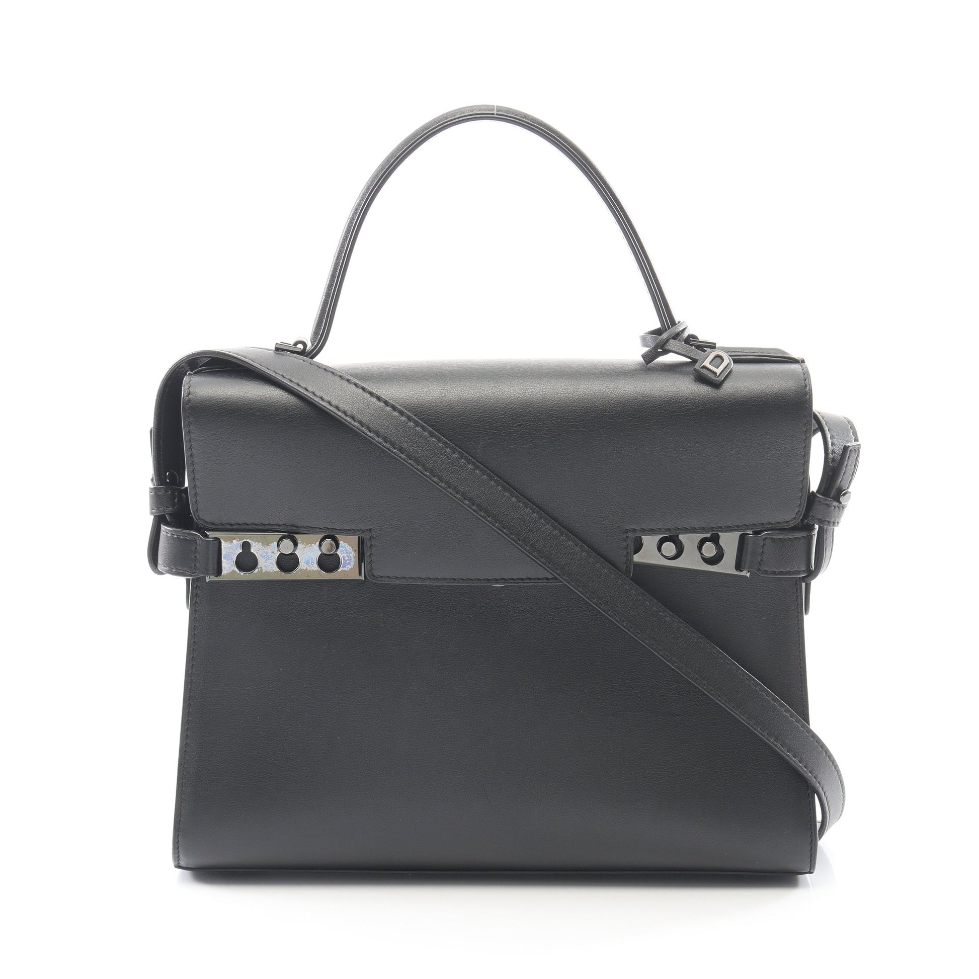 タンペートMM 2WAY ハンドバッグ レザー ブラック デルヴォー バッグ DELVAUX
