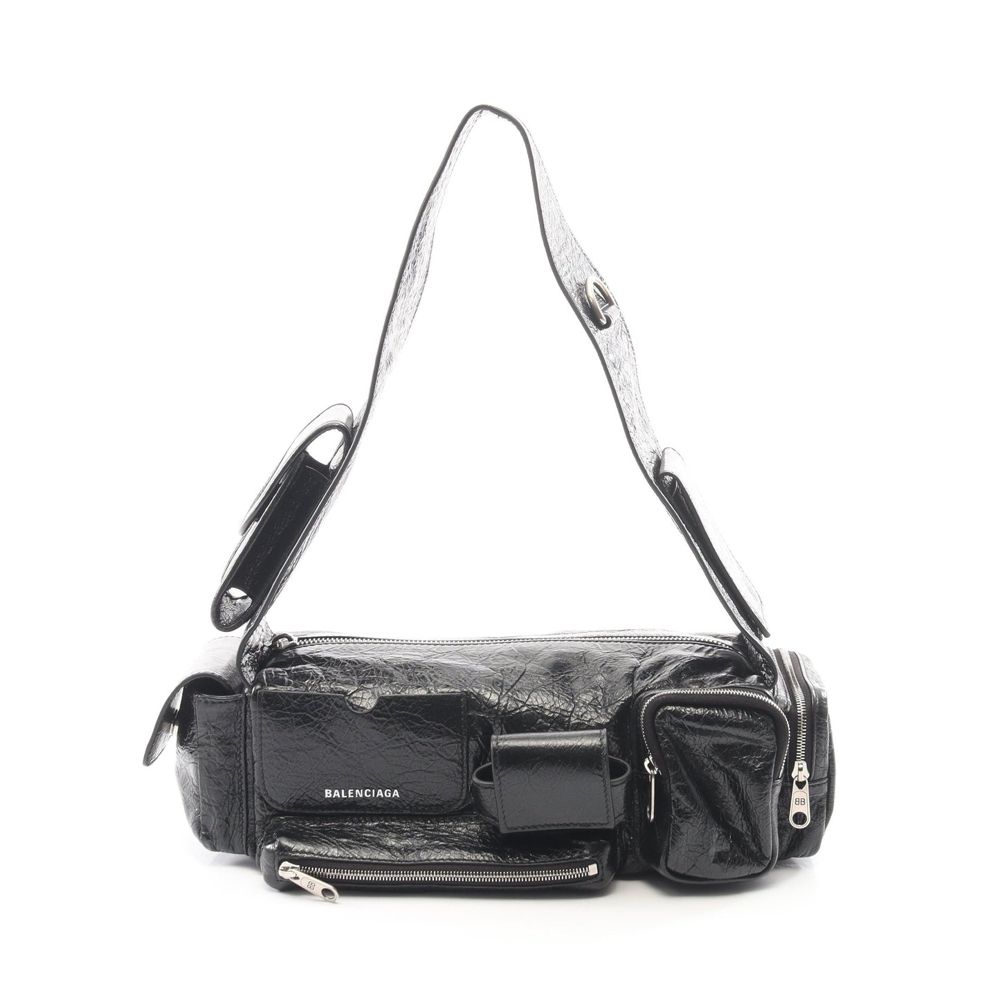 SUPERBUSY SLING BAG スーパービジー ショルダーバッグ レザー ブラック バレンシアガ