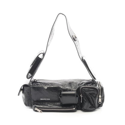 SUPERBUSY SLING BAG スーパービジー ショルダーバッグ レザー ブラック バレンシアガ