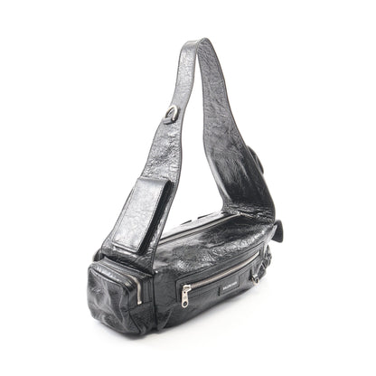 SUPERBUSY SLING BAG スーパービジー ショルダーバッグ レザー ブラック バレンシアガ