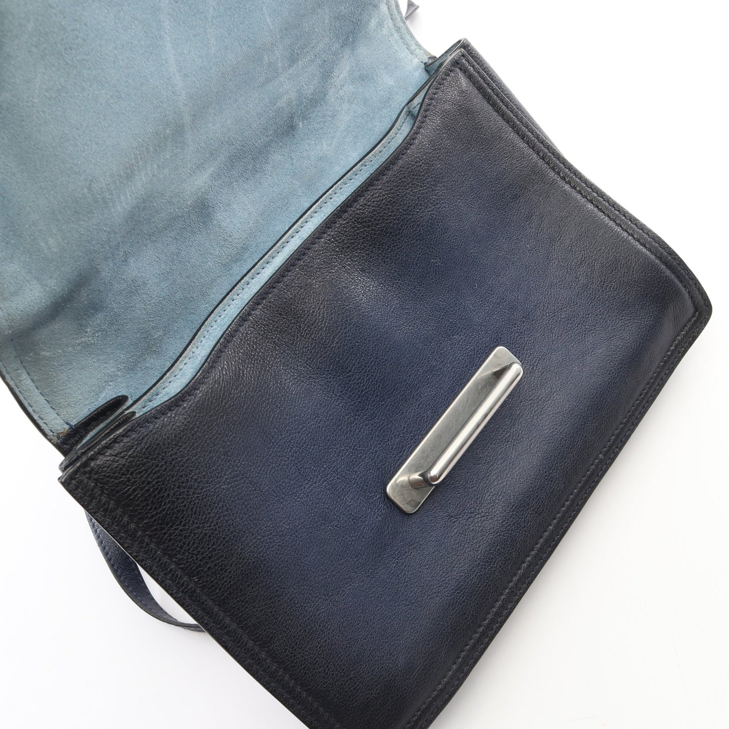 カイエ 2WAY ショルダーバッグ レザー ネイビー プラダ