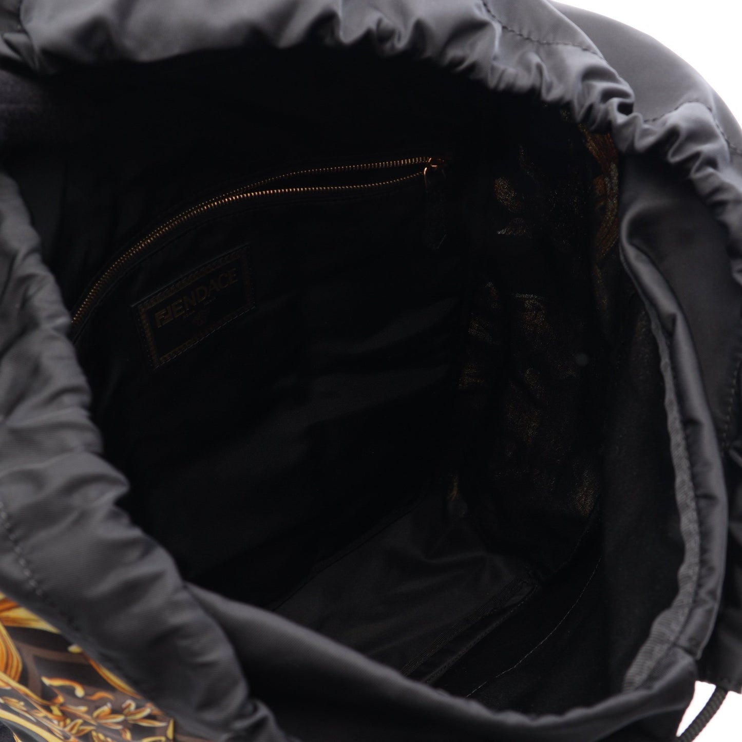 FENDI × VERSACE フェンダーチェ バックパック リュックサック ナイロン レザー ブラック マルチカラー フェンディ